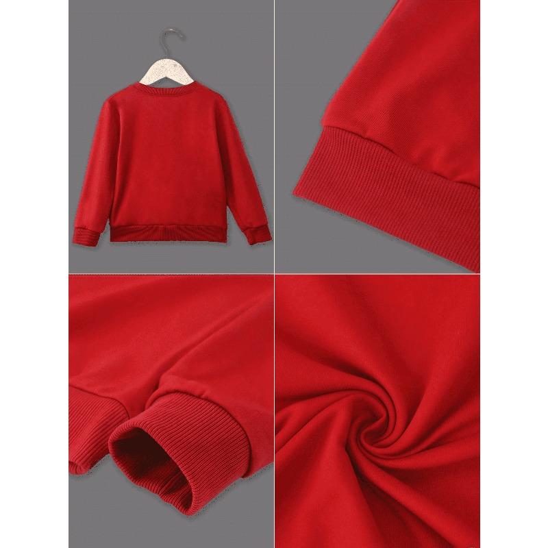 European Sizes Autumn/Winter Kids' Casual Crew Neck Sweatshirt, Fashionable, Comfortable, and Warm, with Fun and Print