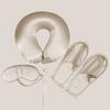Silk travel set Mulberry silk eye mask U-shaped pillow Silk slippers Light luxury souvenir Travel silk set