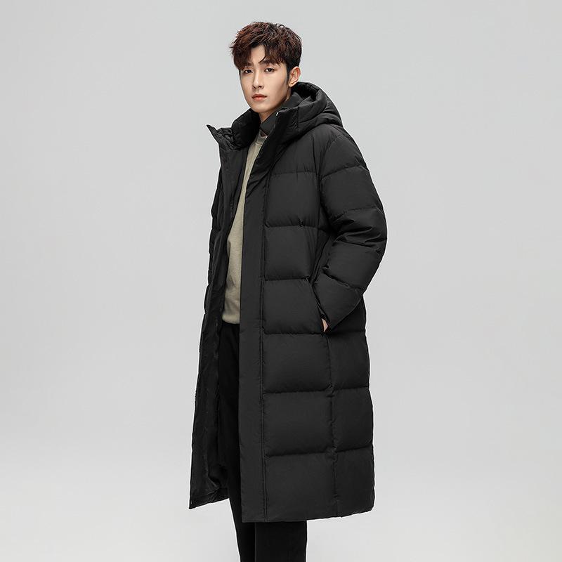 Unisex Long Winter Down Jacket, 50% White Duck Down, Dual-Opening Design, Warm & Stylish, Di Family Style.