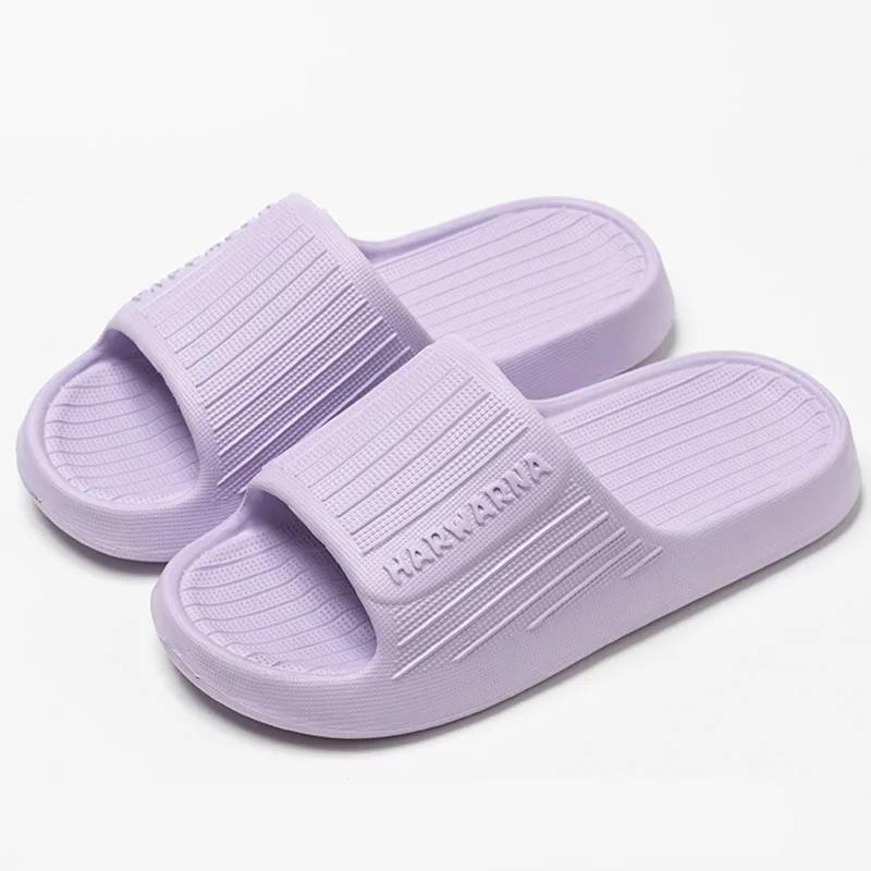 

Fashion Thick Bottom Cloud Slippers Women Summer Comfort Soft Sole Platform Slides Woman 2025 Light Indoor Non-Slip Couple Slippers 44-45 фиолетовый