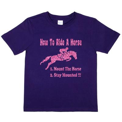 How To Ride A Horse Pony Treking Funny Horse Riding Girls Kids T Shirt