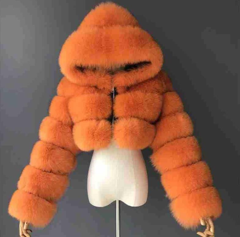 New European & American Short Faux Fur Coat