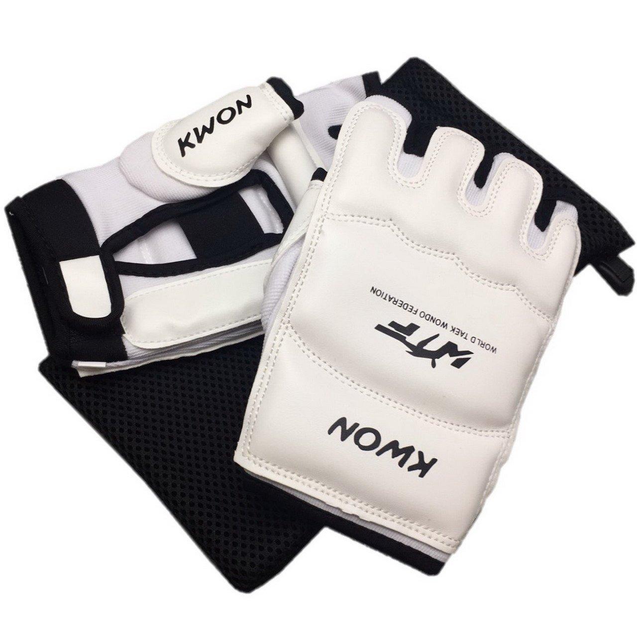 

KWON Open Finger Gloves for Mixed Martial Arts Junior Kids Black Practice with Storage Bag (White, S) белый
