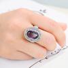 Women's Zircon Ring with Purplish-Red Gemstone: European & American Fashion Jewelry