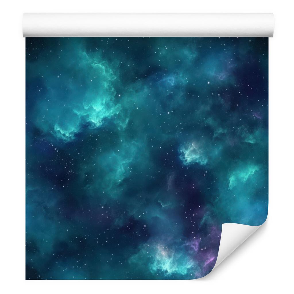 Watercolor Galaxy Wallpaper Turquoise and Navy Blue, Navy Blue Background 50x1000