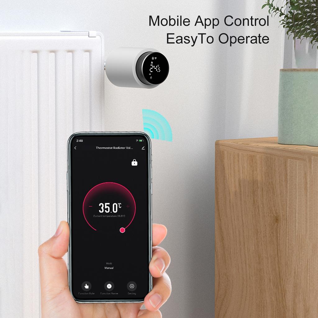 Smart Thermostatic Radiator Valves with LED Display Programmable Thermostat Heater Controller for Home Support Mobile