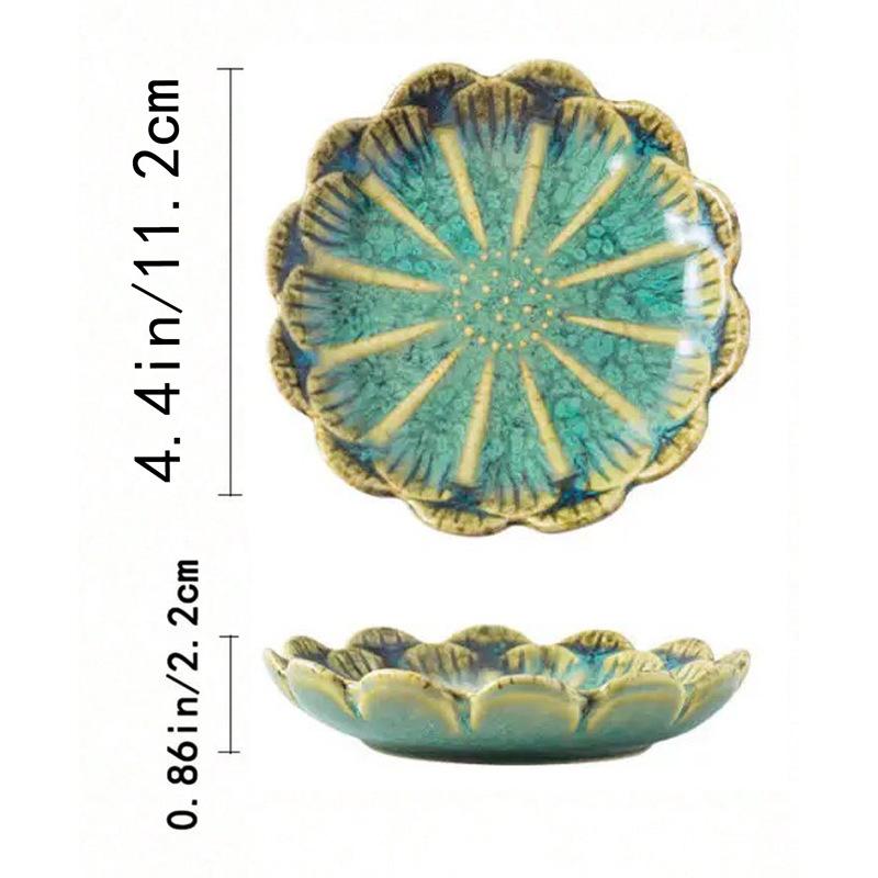 Japanese Kiln Change Lotus Leaf Plate Ceramic Jewelry Tray Popular Ins Home Storage Plate Ornament Gift