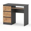 Wotan 3 Schubladen Computertisch 90 CM Eiche Grau Schule Gaming Loft