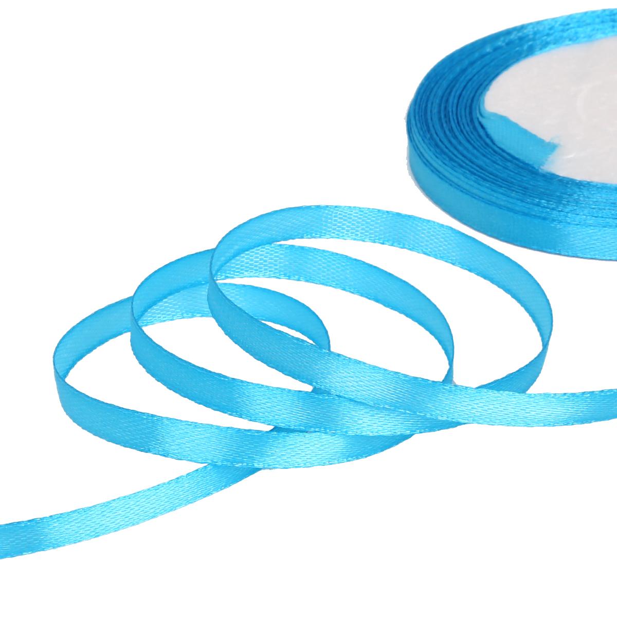 

25 ярдов атласные ленты для свадьбы, дня рождения, подарочная упаковка, рождественские принадлежности для Хэллоуина, фестиваля, ленты для рукоделия своими руками 7mm 25yards небесно-голубой