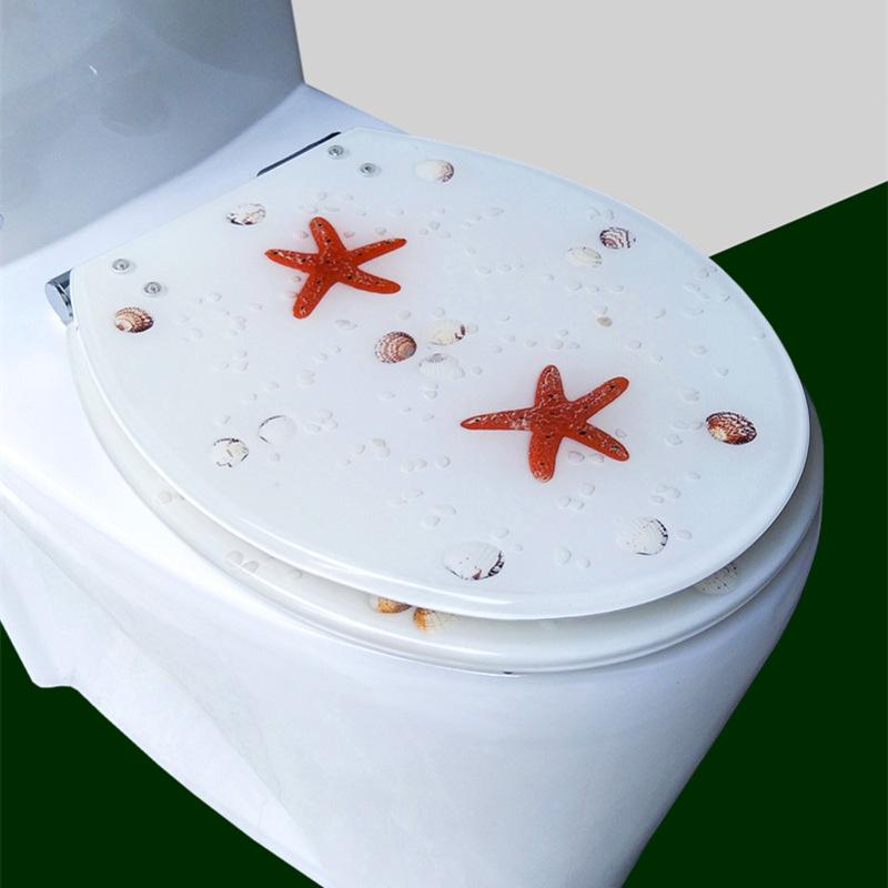 Beautiful Resin Toilet Seat Cover Stainless Steel Slow Down Toilet Cover Mute Thickened U/V/O Universal Tapa De Baño Wc
