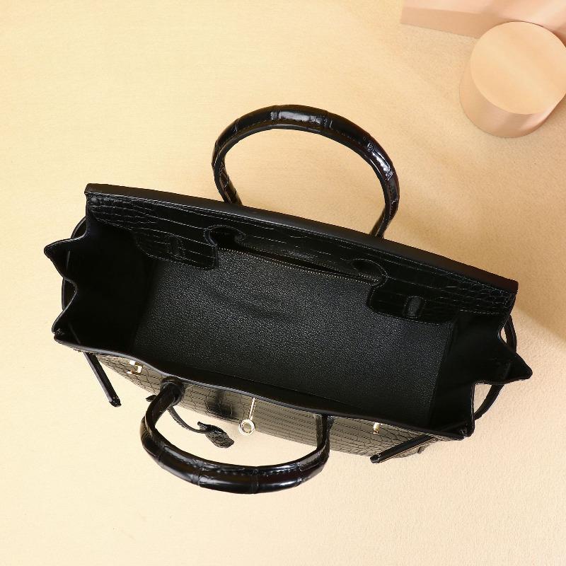 Borsa da donna con motivo a pancia di coccodrillo, borsa classica color platino, grande capacità, borsa da banchetto di alta gamma, borsa da signora