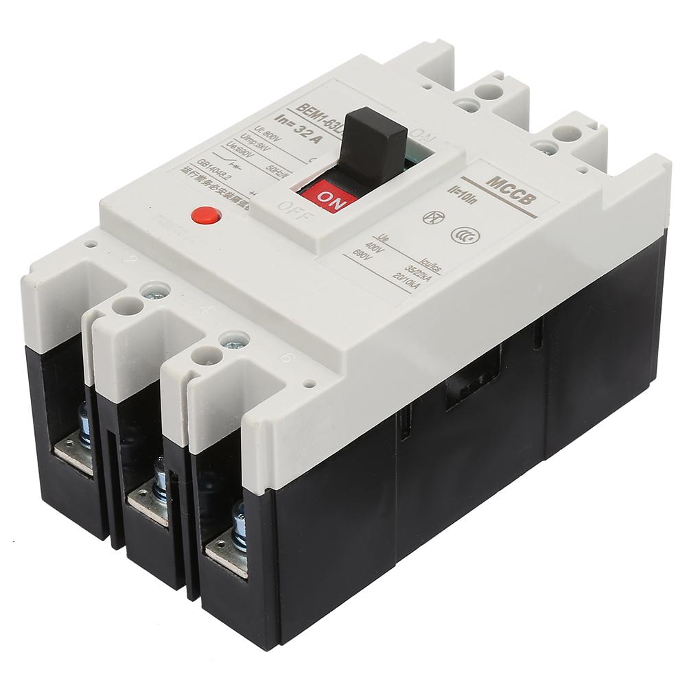 3P Integrated Circuit Breaker Air Break Switch with All Copper Contacts 800V 76*135*70mm(32A)