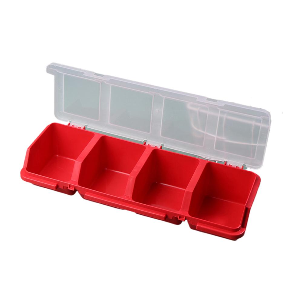 

NEW 1PC Parts Storage Box Plastic Screw Organizer Box With 4 Compartment Tool Part Container Bin With Lid Display Storage Case