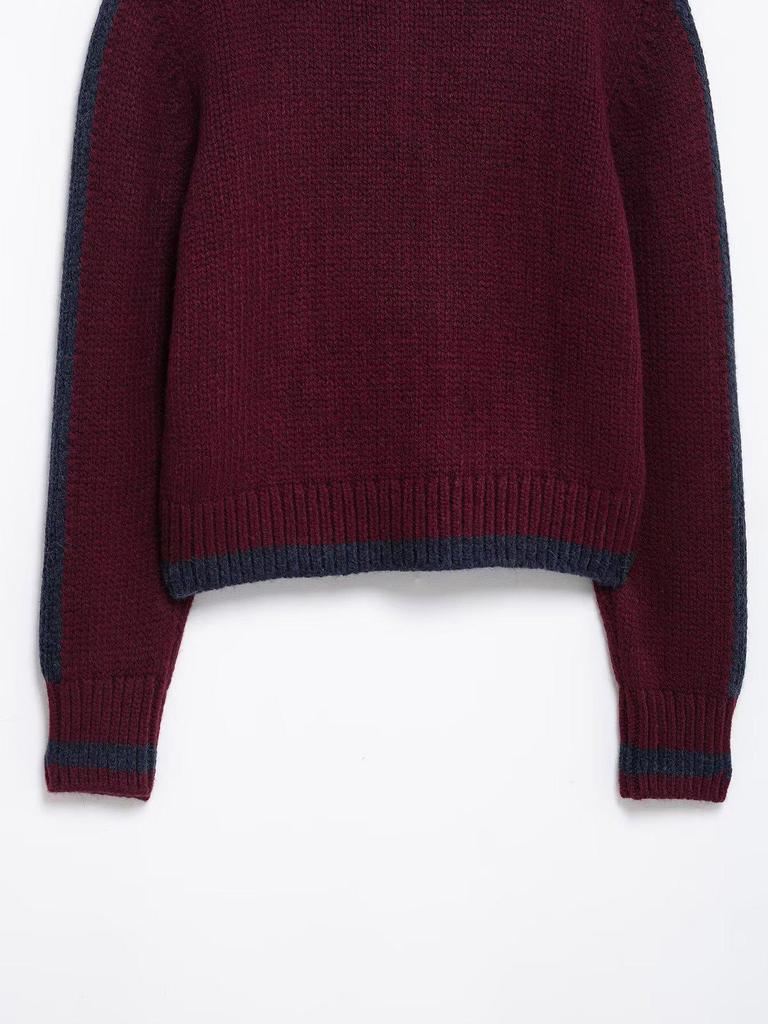 TAOP&ZA Spring/Summer Women's Knitted Sweater with Turn-Down Collar
