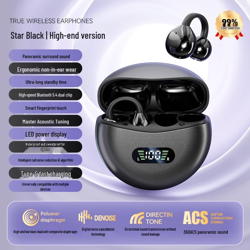 M79 Bluetooth 2024 Clip-on In-Ear Bone Conduction Earphones for Running & Sports