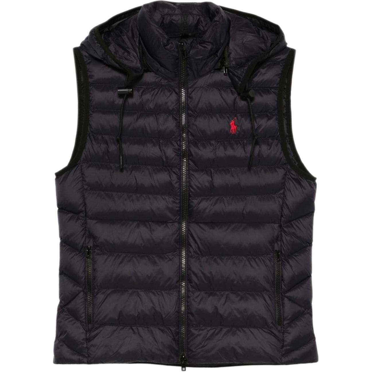 

Polo Ralph Lauren Однотонный жилет без рукавов на молнии с отстегивающимся капюшоном с вышивкой логотипа Женские жилеты Черный 211958935-001 L