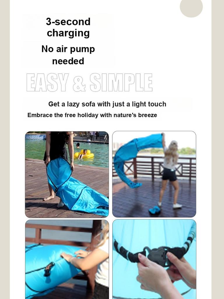 Multifunktionales aufblasbares Sofa-Bett für den Außenbereich, automatisches schnelles Aufblasen, Camping-Picknick-Schlafmatte, Seitenschutz, Luftkissen