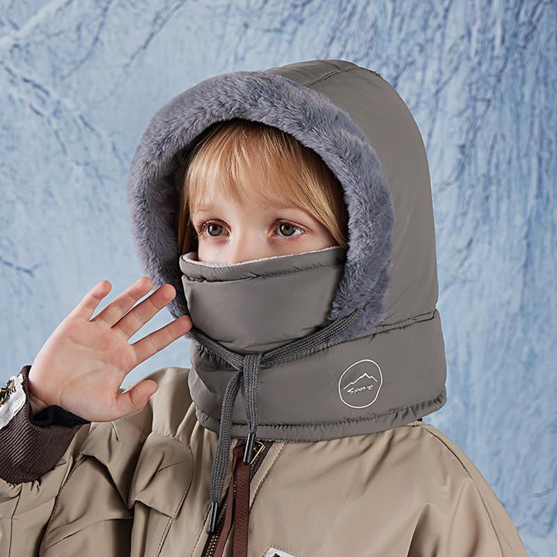 

Childrens Winter Fleece Hooded Neck Warmer With Windproof Face Mask For Outdoor Activities