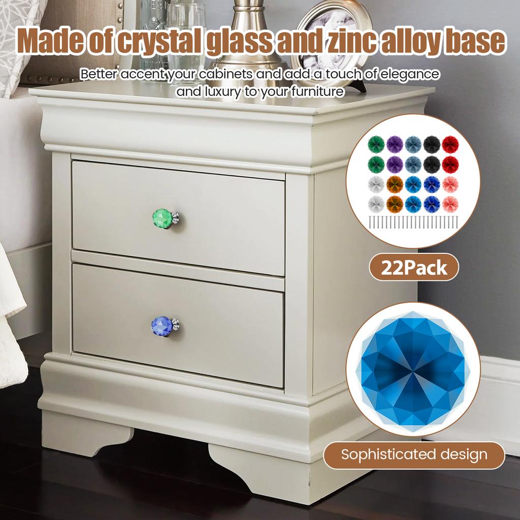 Kommodengriffe Schubladengriffe Solide Hübsche Glas-Schubladengriffe Schrankgriffe Einfach zu montieren Glas-Schubladengriffe Schrankgriffe