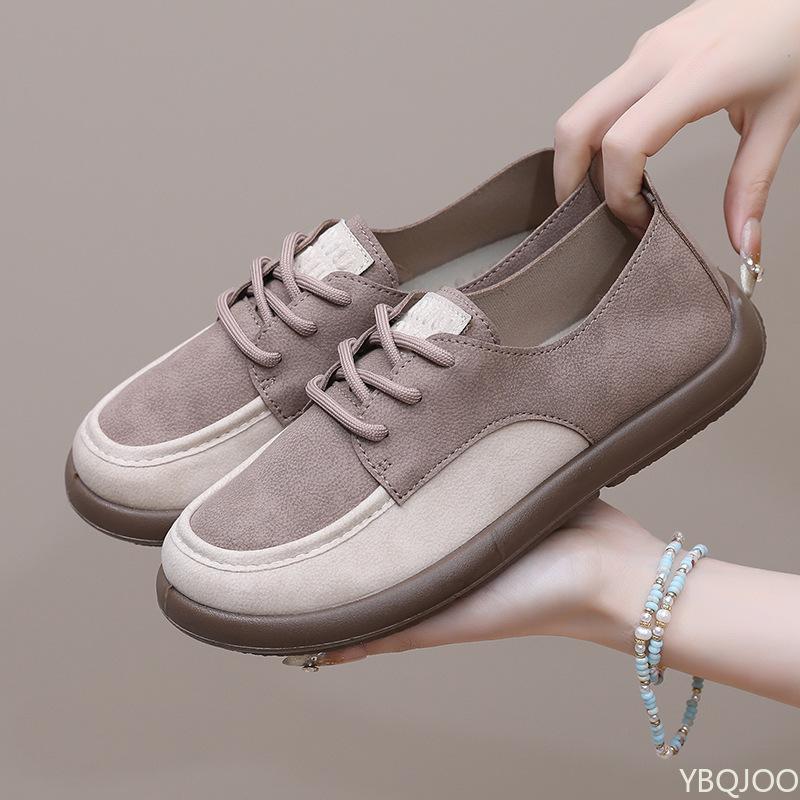 2025 New Women's Shoes Color Blocking Versatile Casual Breathable Women's Shoes Soft Sole Wear-resistant Anti Slip Single Shoe