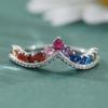Women's Elegant Simple Design Multicolor Synthetic Zirconia Irregular Ring Fashion Sparkling Party Festival Jewelry Accessories