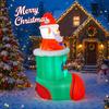 5.2FT Christma Holiday Inflatable Yard Decor Giant Santa Stocking Model Xmas Toy Home Decoration Supplies Ornaments Gifts Decor