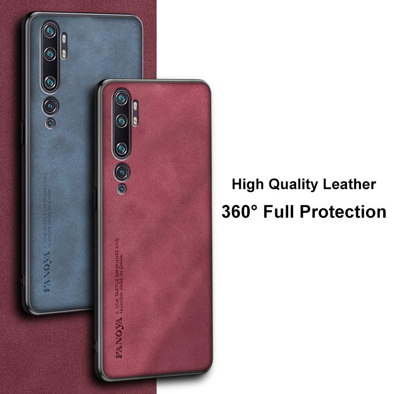 Luksusowe etui ze skóry PU do Xiaomi Mi Note 10 Pro 10Pro etui matowe silikonowe etui ochronne na telefon do Xiaomi Mi CC9 Pro Coque