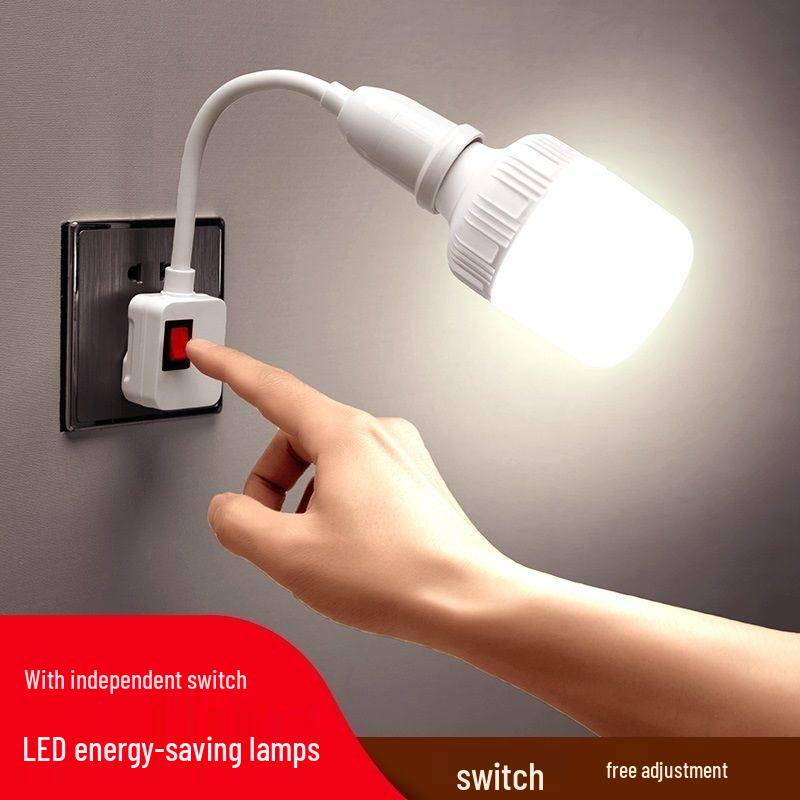 LED Bedroom Lampholder Socket with Switch - Super Bright Wall Night Light