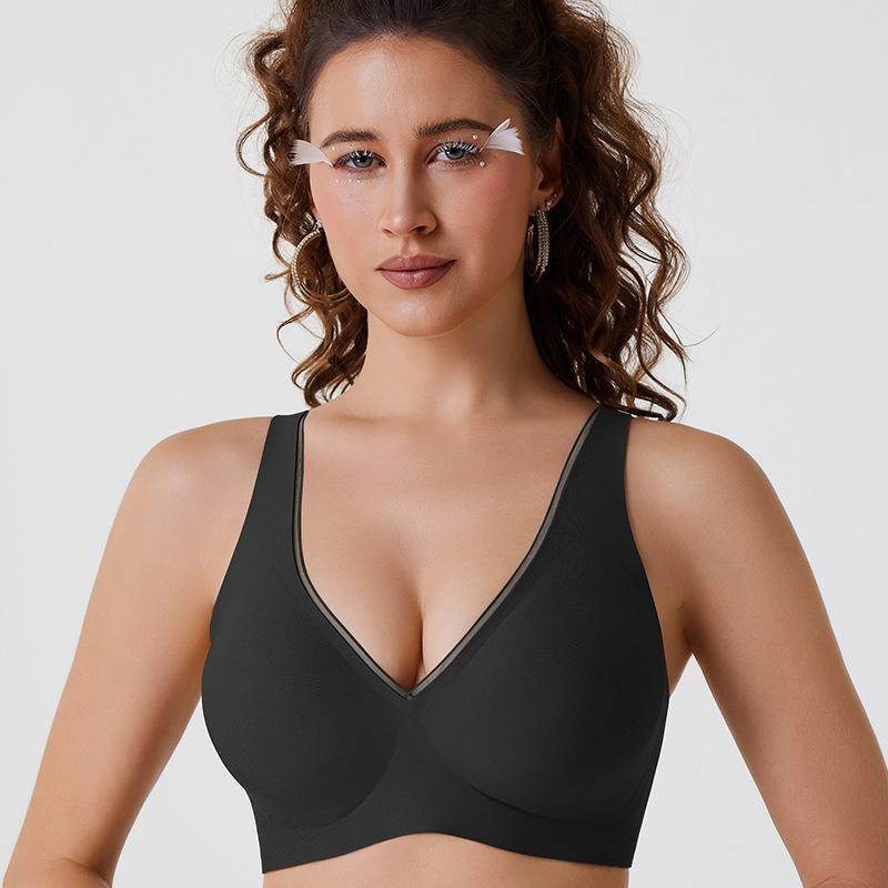 Women S Wireless Seamless Jelly Bra Deep V Push Up Bra