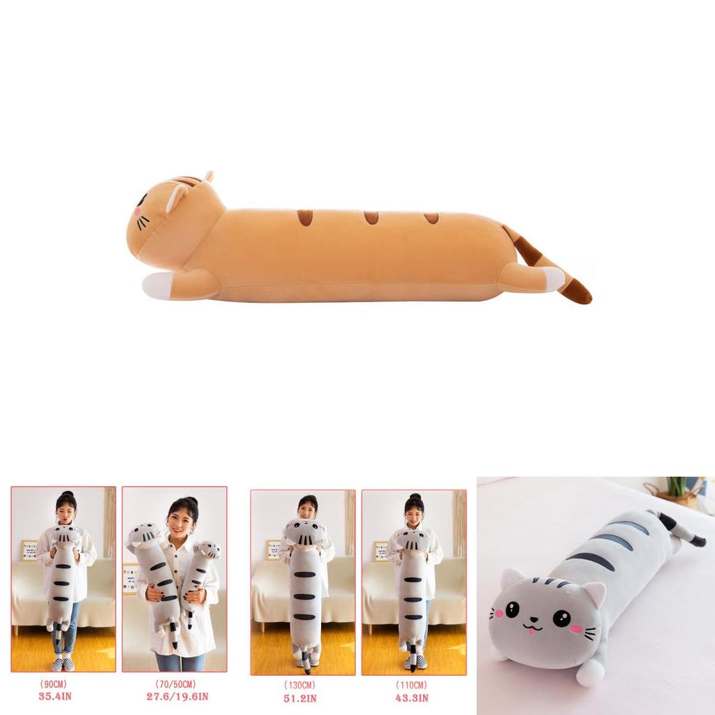 Long Cat Plush Toy Pillow Kids Birthday Gift Home Decor