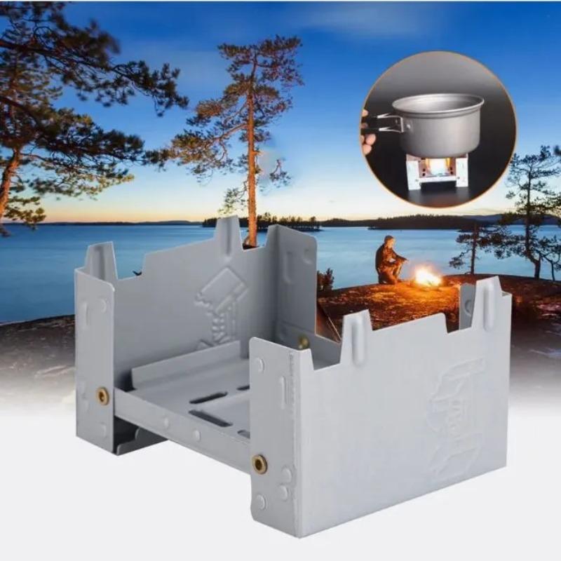 Solid Fuel Tablet Pocket Stove Backpacking Folding Pocket Stove Outdoor Travel Portable Stove Ultralight Alcohol Camping Grill