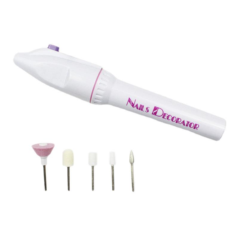 Portable Electric Nail Drill - 5-Head Mini Grinder & Polisher, 56g Pen-Style