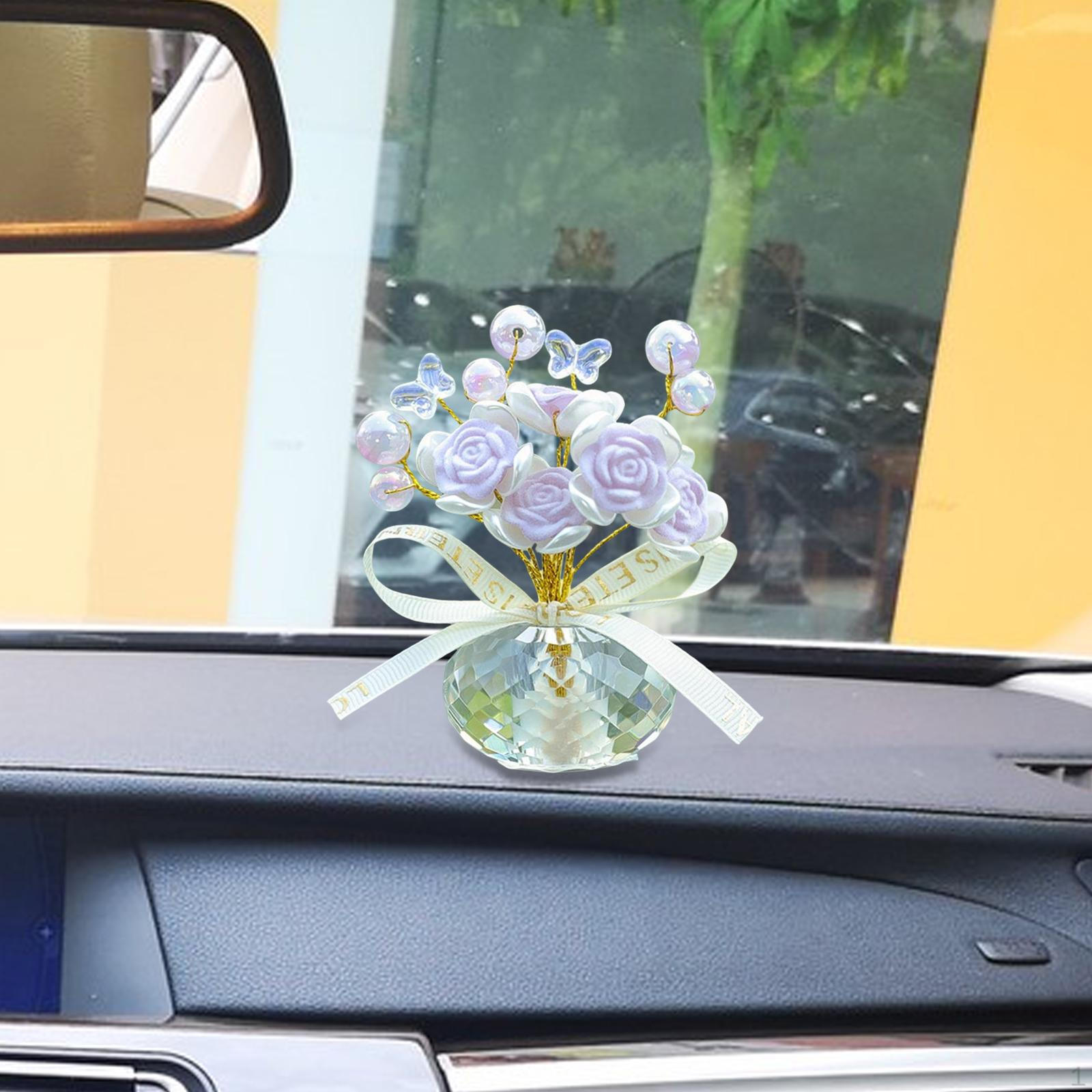 

Аксессуар для цветочного декора приборной панели автомобиля для женщин, девушек, ванной комнаты, офиса фиолетовый