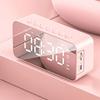 Desktop mini LED mirror digital clock, alarm clock bluetooth wireless audio cell phone speaker stereo sound effect,...