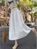 Women's Lace Patchwork A-line Skirt - High Waist, Slimming Korean Style, Mid-Length for Spring/Summer