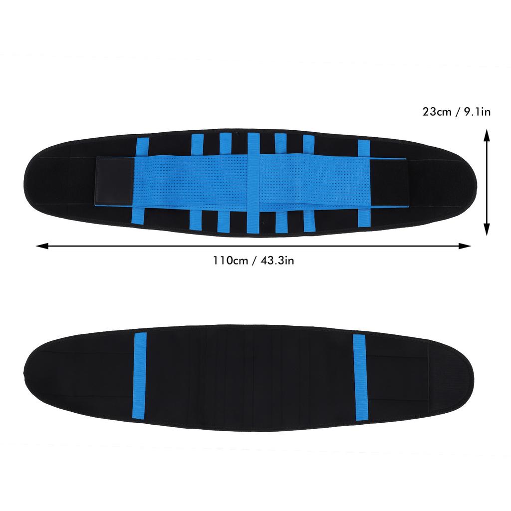 Breathable Warming Waistband Soft Adjustable Abdominal Wrap Waist Back Support BeltBlue L
