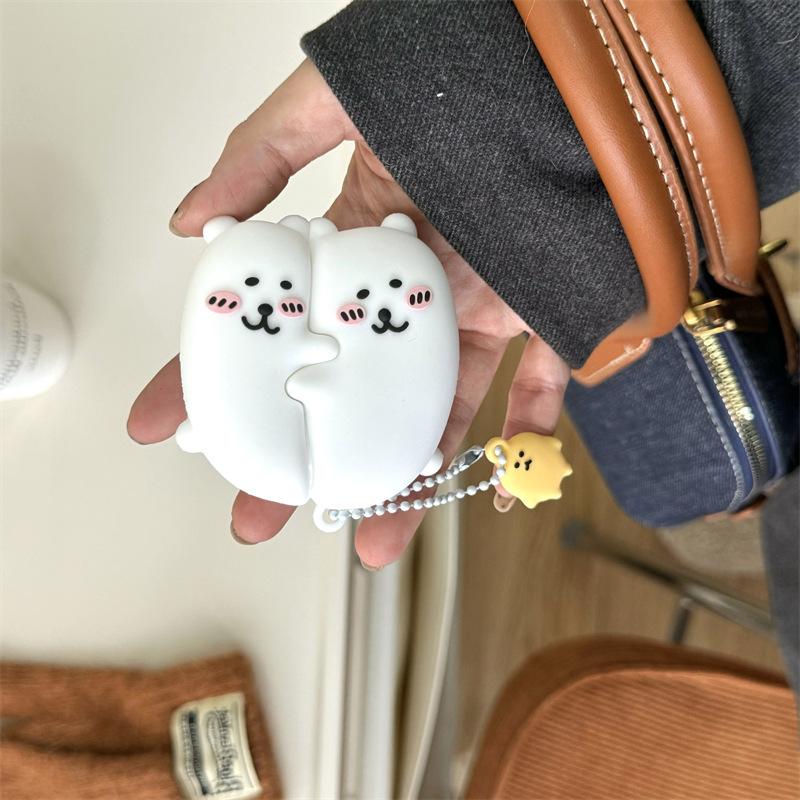 Hug the bear for airpods4 apple bluetooth wireless headset cover 1/2/3 generation pro2 silicone creative woman