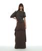 Partimento Woman Deconstructed Tee Maxi Skirt_Brown