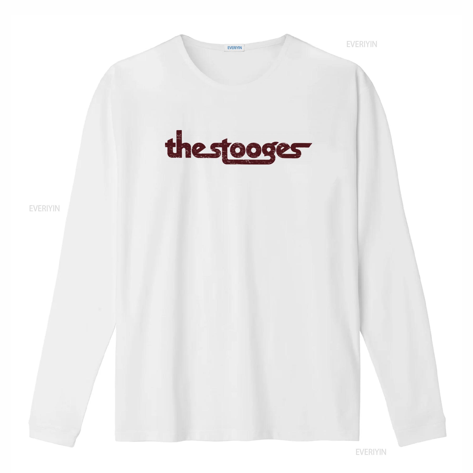 

The Stooges Vintage Logo Black T Shirt New Official Design Retro Style High Quality Print vintage Washed homme Breathable L