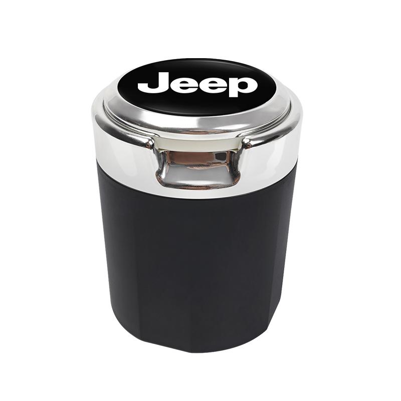 Cup Holders Car Cigarette Ashtray Cup LED Light Portable Cigar Ash Tray For Jeep Grand Cherokee Wrangler JK Gladiator Compass Re