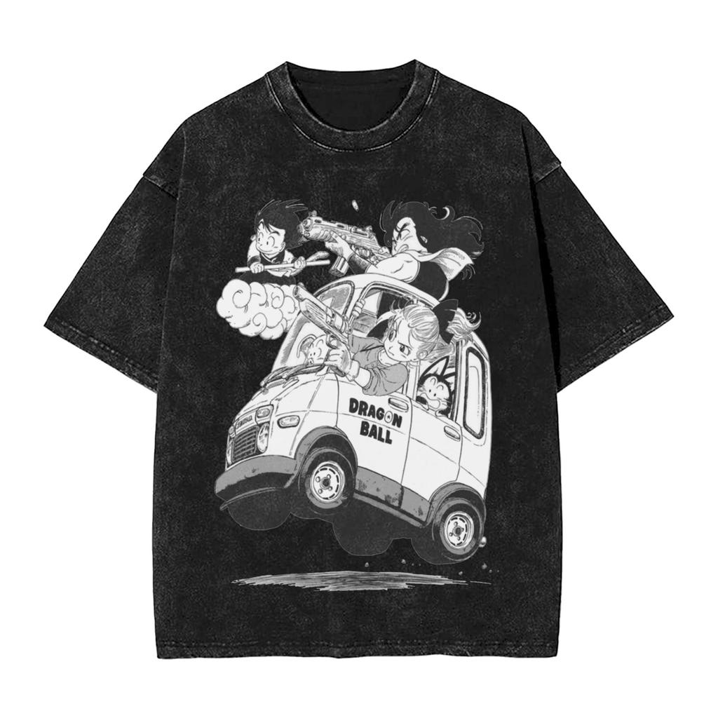 Goku Super Saiyan Dragon Ball Z T Shirt Hip Hop Washed Oversize TShirts Anime Novelty for Men Women Tops Streetwear Tops Tees