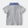 Boys Short Sleeve Shirt with Plaid Collar Summer Thin Fashion Tops for Toddler Kids Baby High End T Shirt