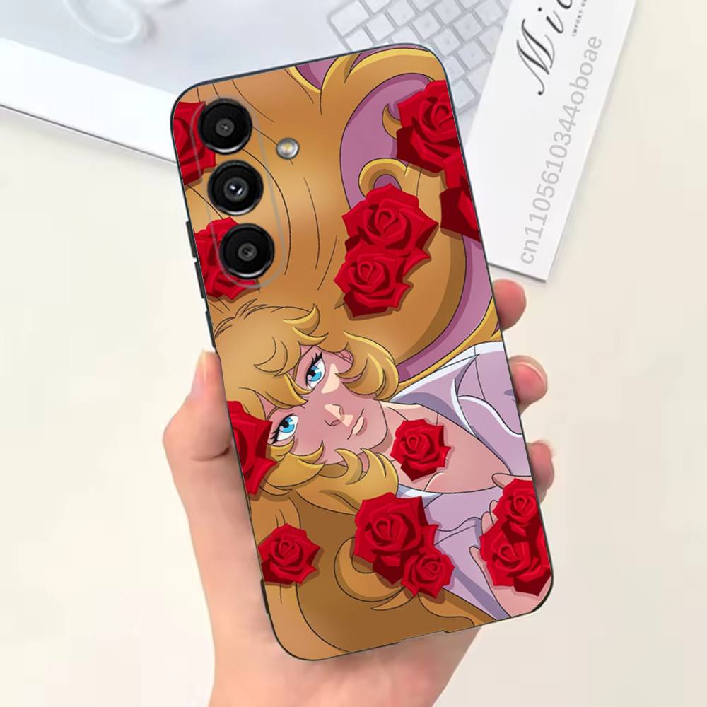Rose of V-Versailles Lady Oscar Phone Case For Samsung S25,24,21,22,23,20,S30,Ultra,Plus,Fe,Lite,Note,5G Black Soft