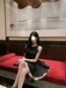 Elegant Sleeveless Slim Black Dress for Women's Summer Birthday Party