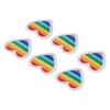 6 Pcs Rainbow Heart Patches DIY Rainbow Heart Shape Patches Decoration for Sewing Embroidery Clothing Repair