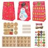 1 set Christmas pattern gift packaging paper bag set holiday gift decoration packaging sticker label paper bag holiday gift packaging set