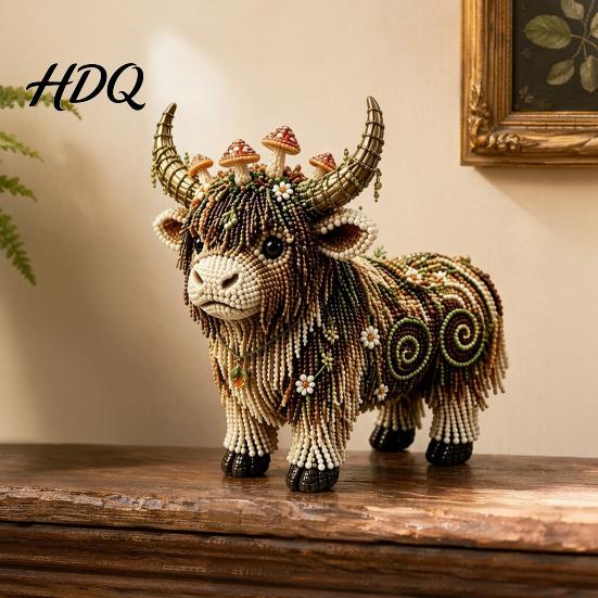 Multi-color Beads Set Highland Cow Bead Kit Mythical DIY Craft Tiny Animal