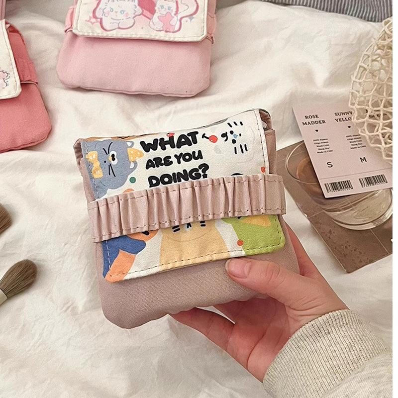 Women Travel Mini Sanitary Napkin Tampon Storage Organizer Small Sanitary Napkin Bag Make Up Coin Money Lipstick Storage Pouch