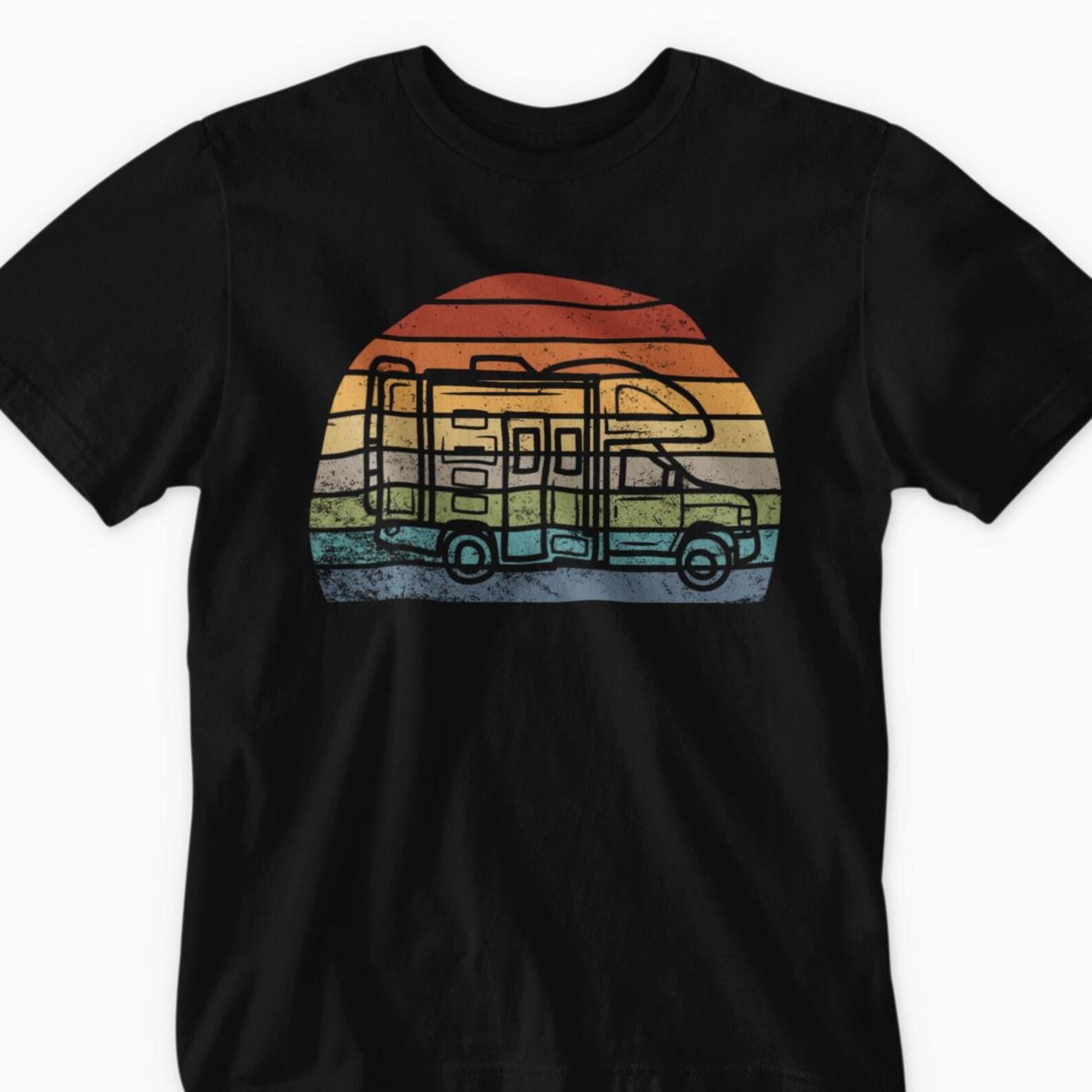 Motorhome, Camping, Vintage, Camping, Retro, Campsite, Tent - Premium Shirt 3XL