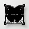New Halloween Black and White Skull Pumpkin Printed Peach Leather Velvet Pillowcase Sofa Office Cushion Cover